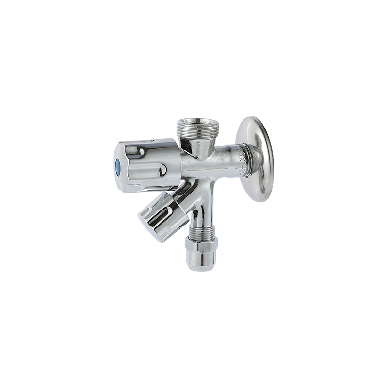 YT2084  Combinated valve, ABS triangle handles, 1/2"x3/4"x10mm