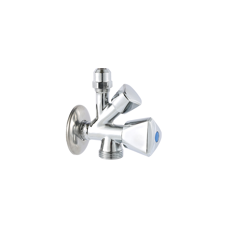 YT2085  Combinated valve, ABS triangle handles, 1/2"x3/4"x10mm 